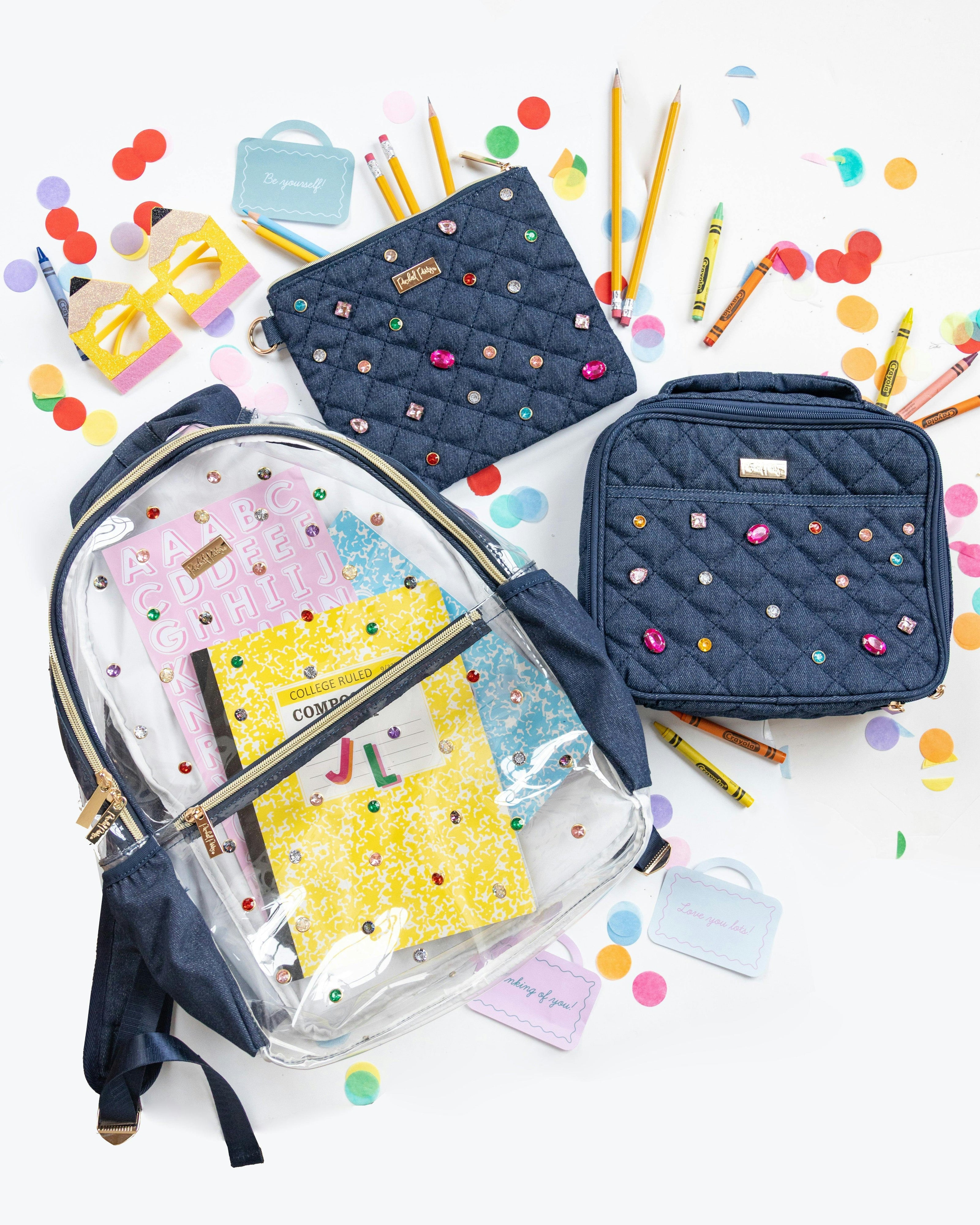 Denim and Gems Clear Backpack