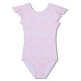 LEOTARD PINK TOILE FLUTTER SLEEVE