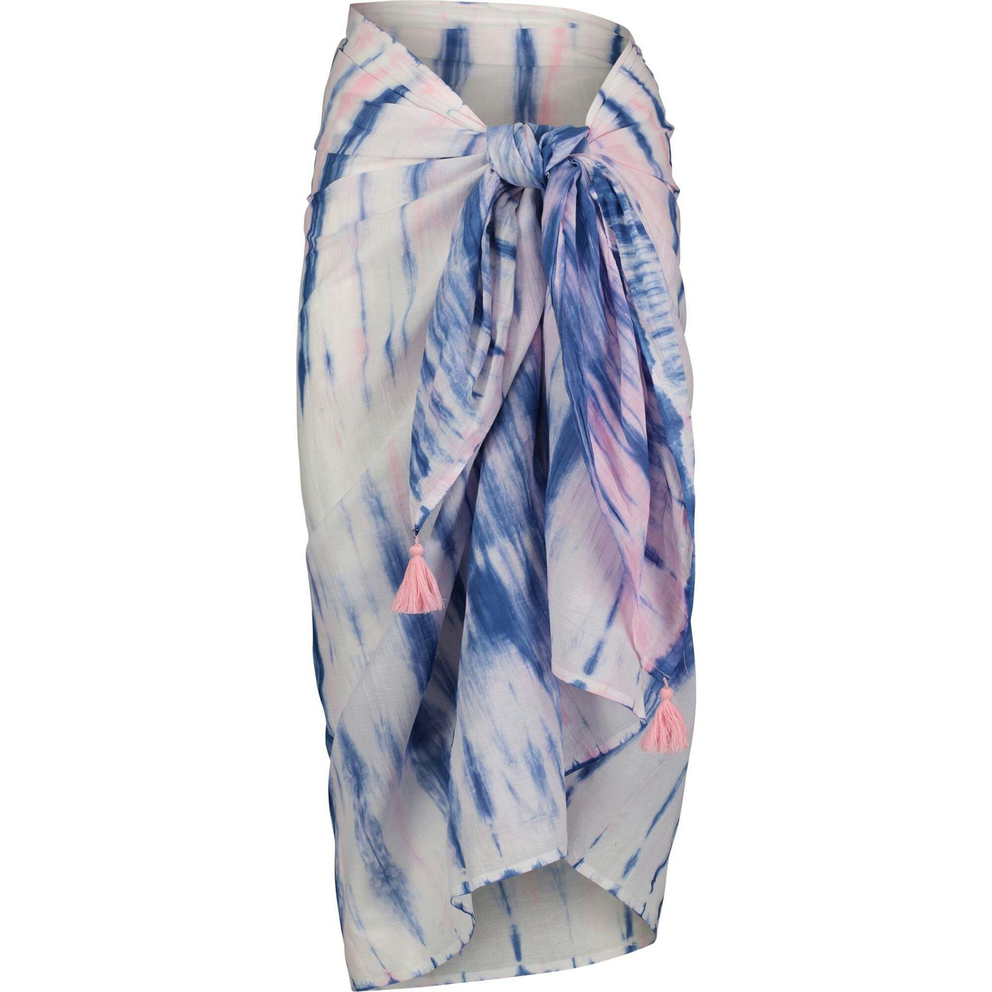 Cotton Saline Pareo Rose Blue Shibori