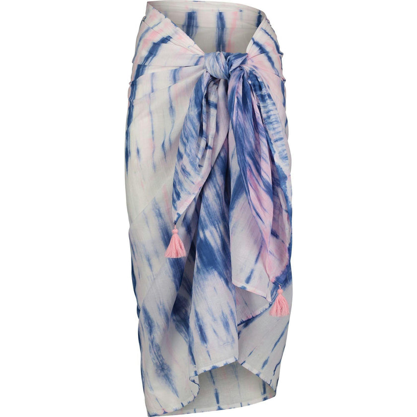 Cotton Saline Pareo Rose Blue Shibori