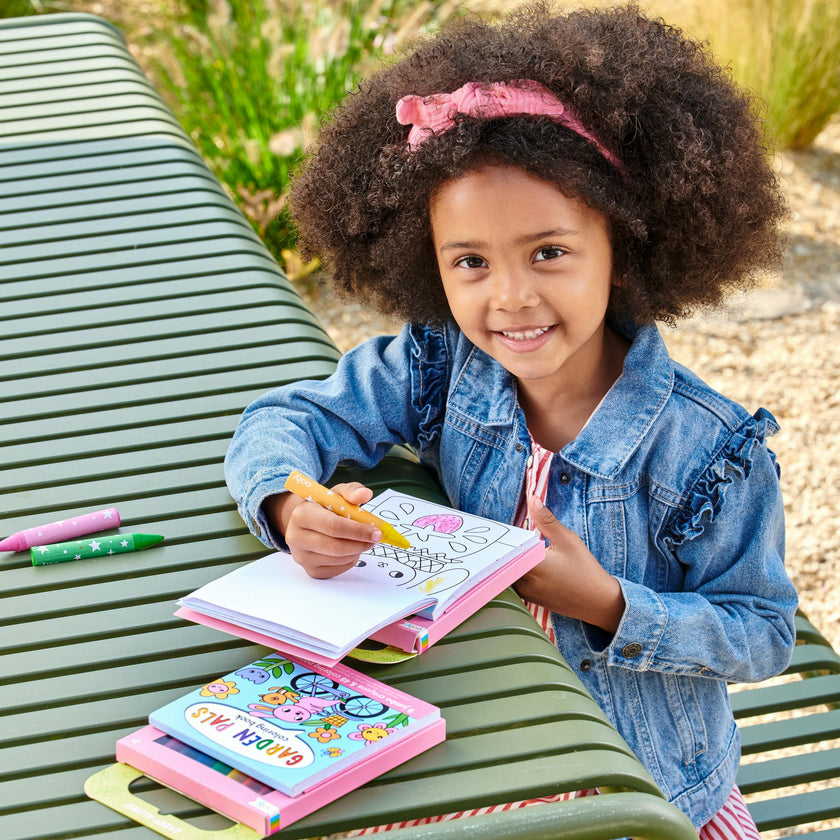 Carry Along! Coloring Book and Crayon Set - Garden Pals - Set of 9 Crayons