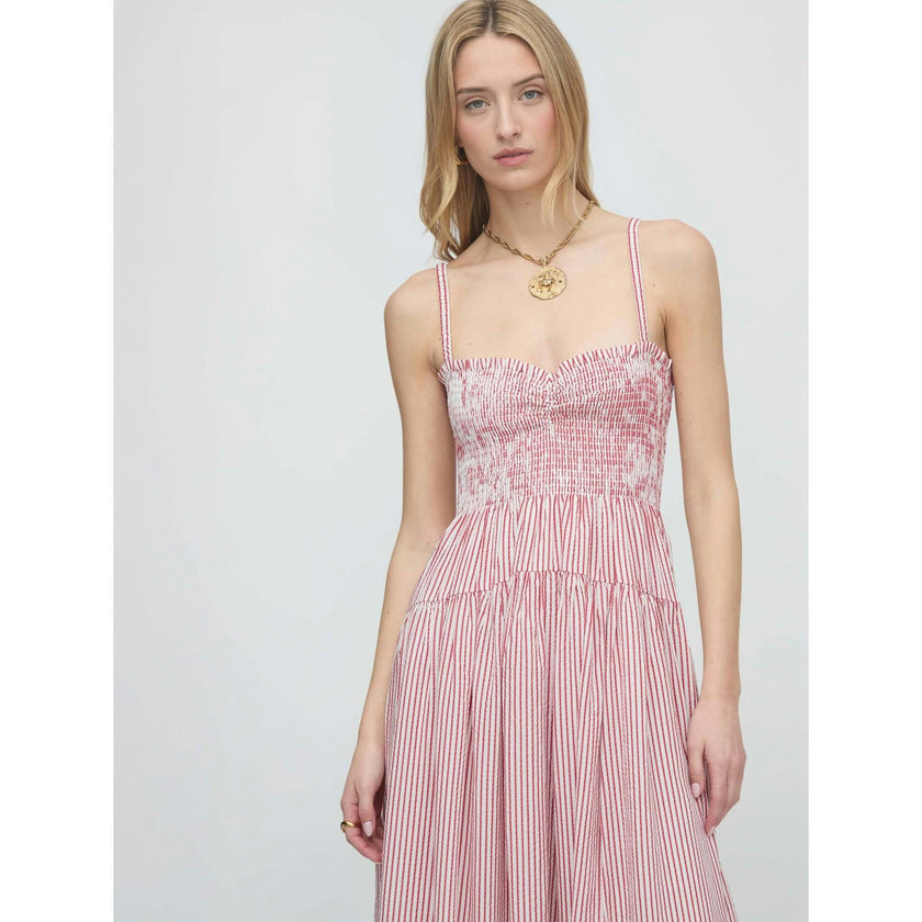 The Rebecca Nap Dress - Red Ticking Stripe