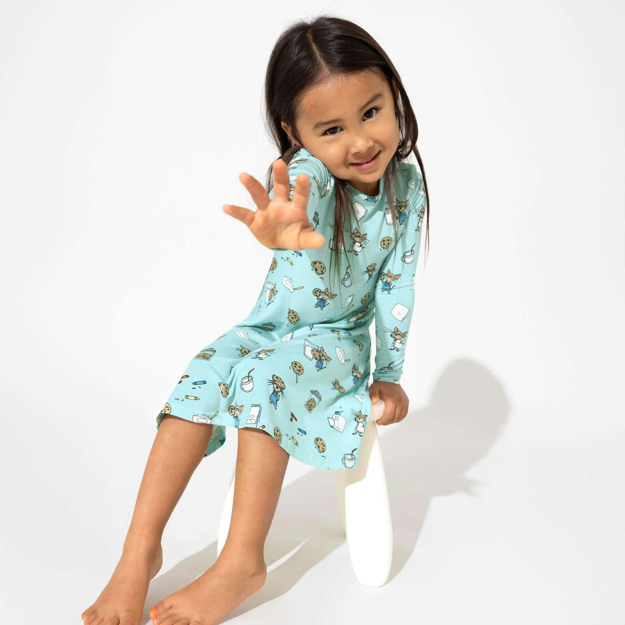 If You Give a a Cookie Bamboo Girls' Long Sleeve Dress