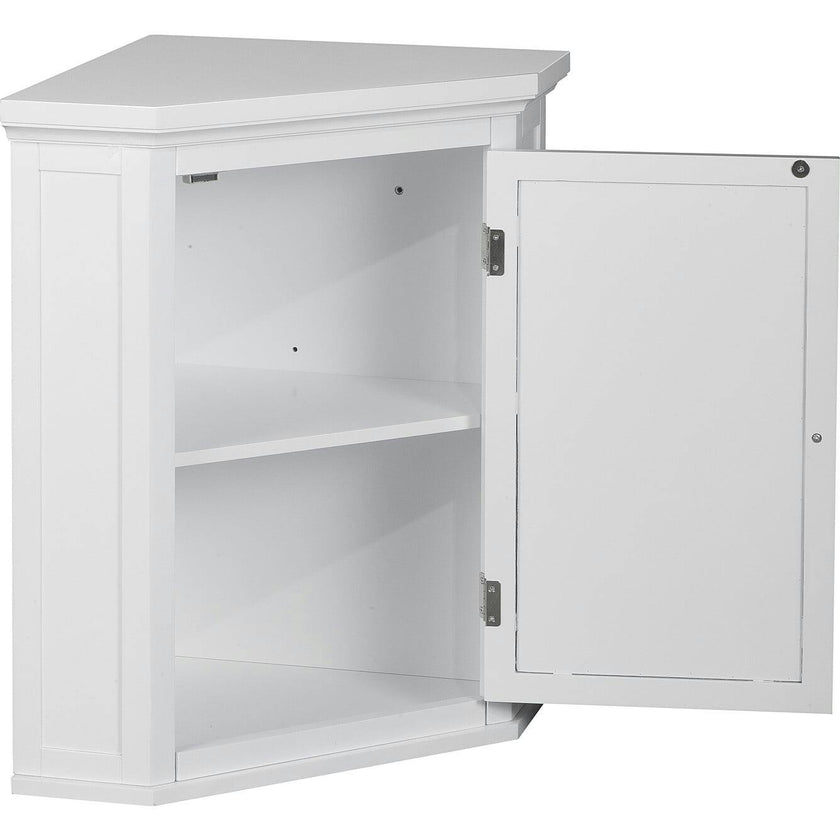Glancy Wooden Corner Wall Cabinet with Shutter Door