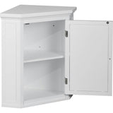 Glancy Wooden Corner Wall Cabinet with Shutter Door