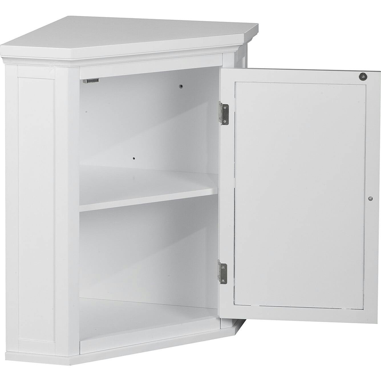 Glancy Wooden Corner Wall Cabinet with Shutter Door