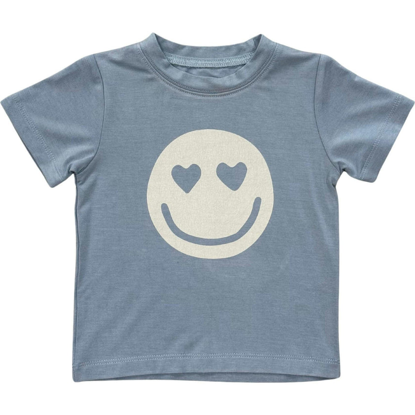 Boy's Short Sleeve Tee Heart Eyes Smile Face