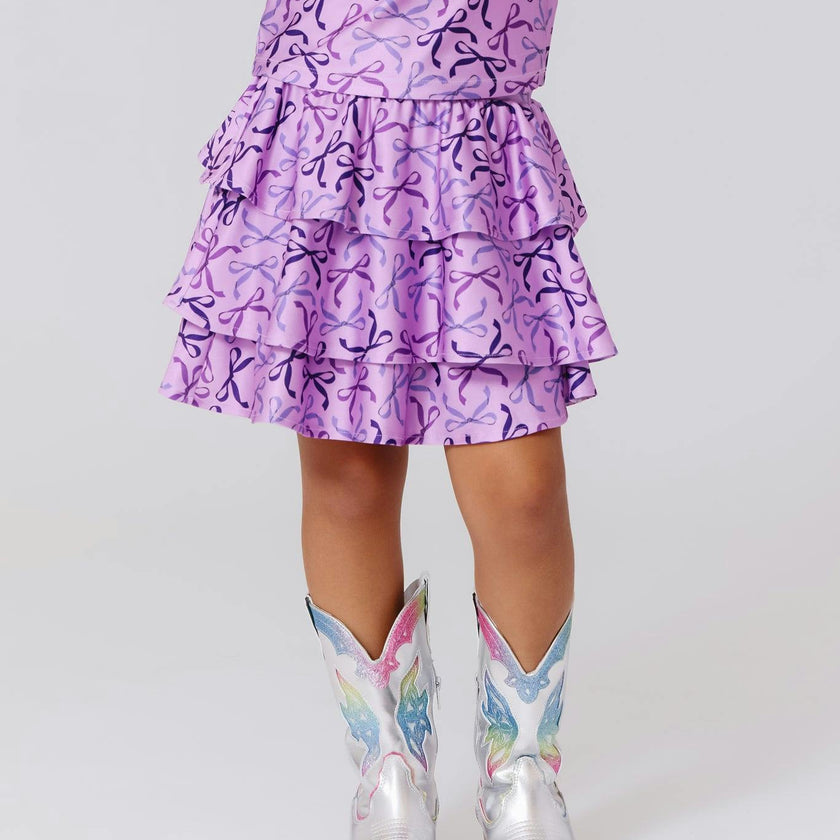 Girls Hi-shine Tiered Skirt