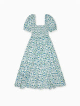Nicky Hilton x La Coqueta Blue Bow Floral London Women Long Dress