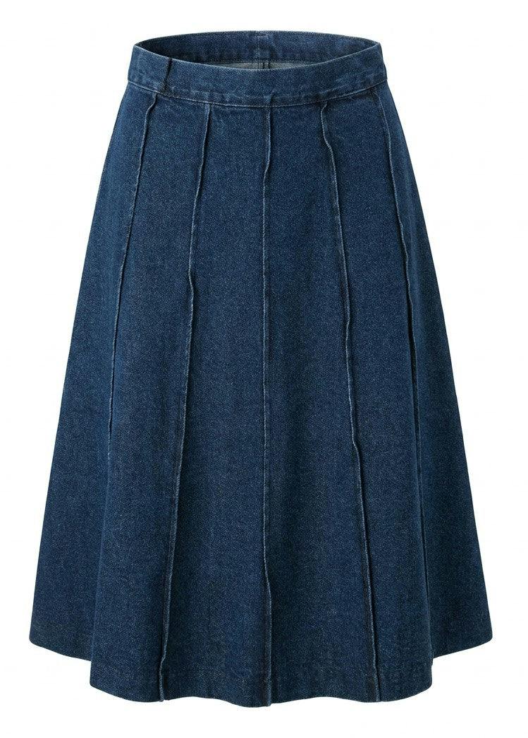 Paneled Denim Skirt