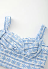 Odessa Frill Embroidered Top