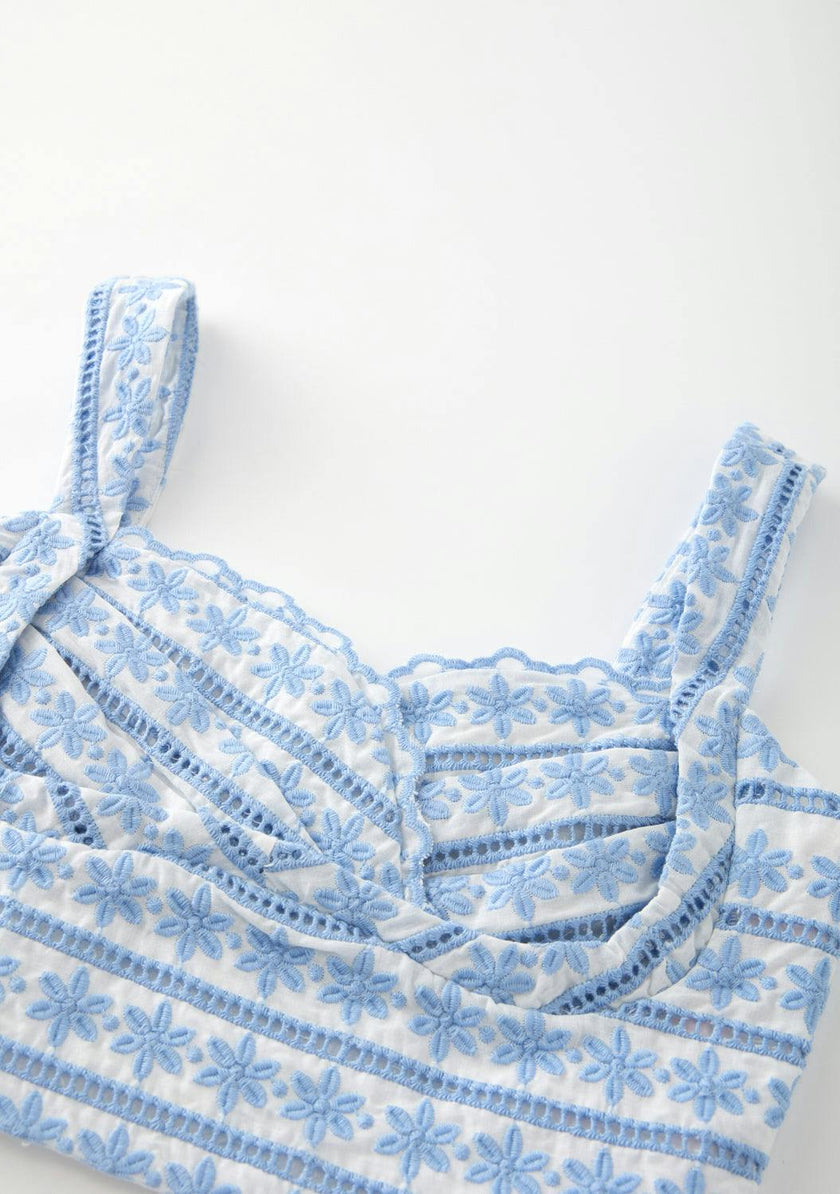 Odessa Frill Embroidered Top