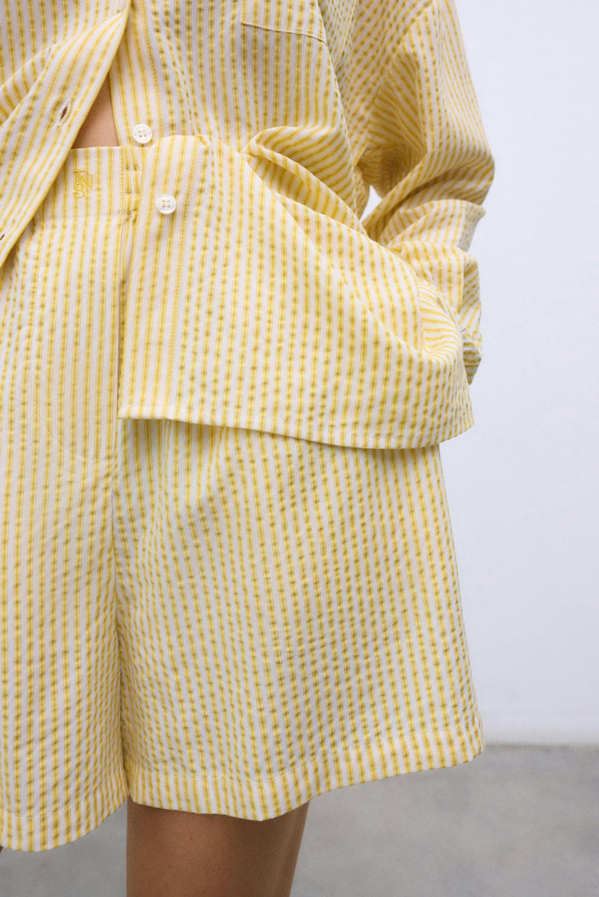 Alheli Woman Short Mimosa Yellow Stripes