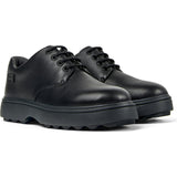 Kids Norte Leather Lace-Up Shoes, Black