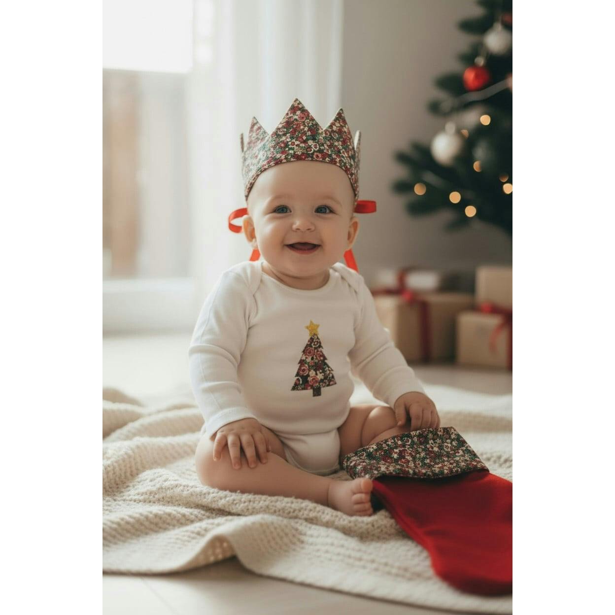 My Little Shop UK X Maisonette Exclusive Liberty Of London Baby'S First Christmas Gift Set, Red