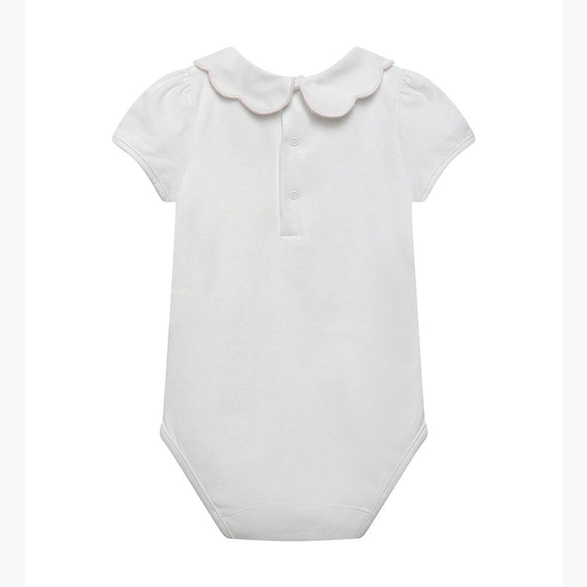 Baby Short-Sleeved Ava Embroidered Petal Bodysuit