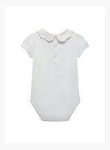 Baby Short-Sleeved Ava Embroidered Petal Bodysuit