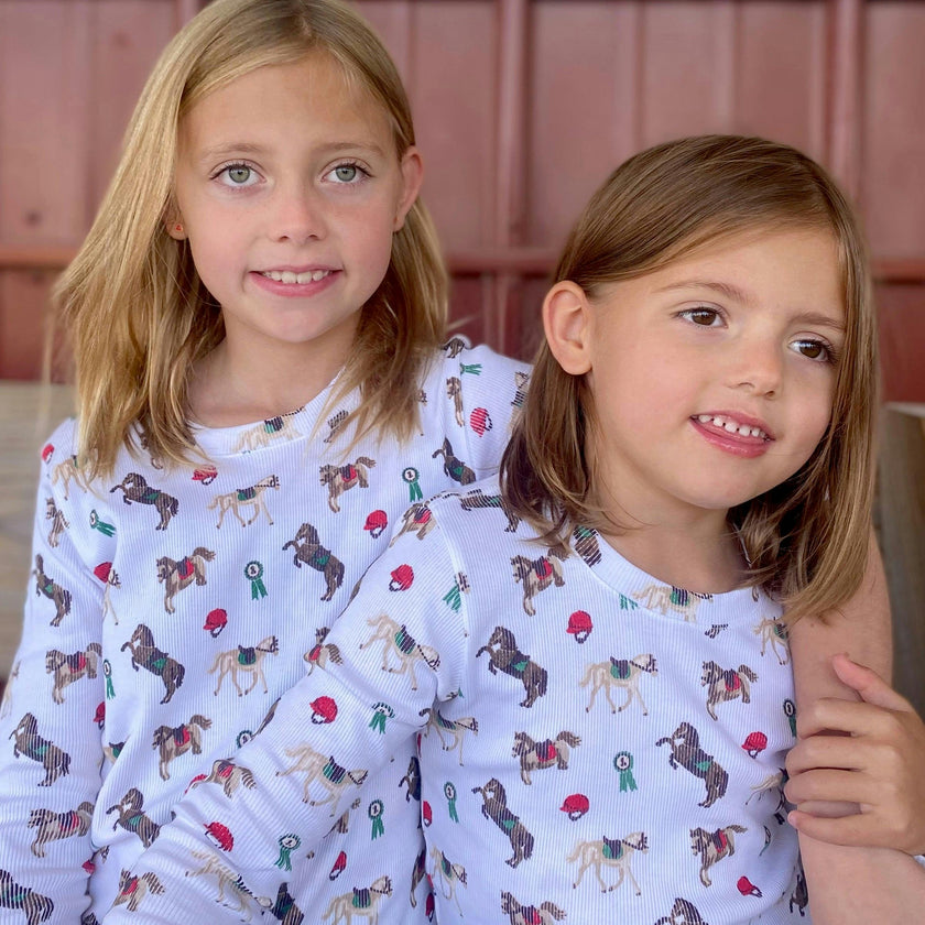 The Organic Long Sleeve Pajama Set [Riding Ponies]