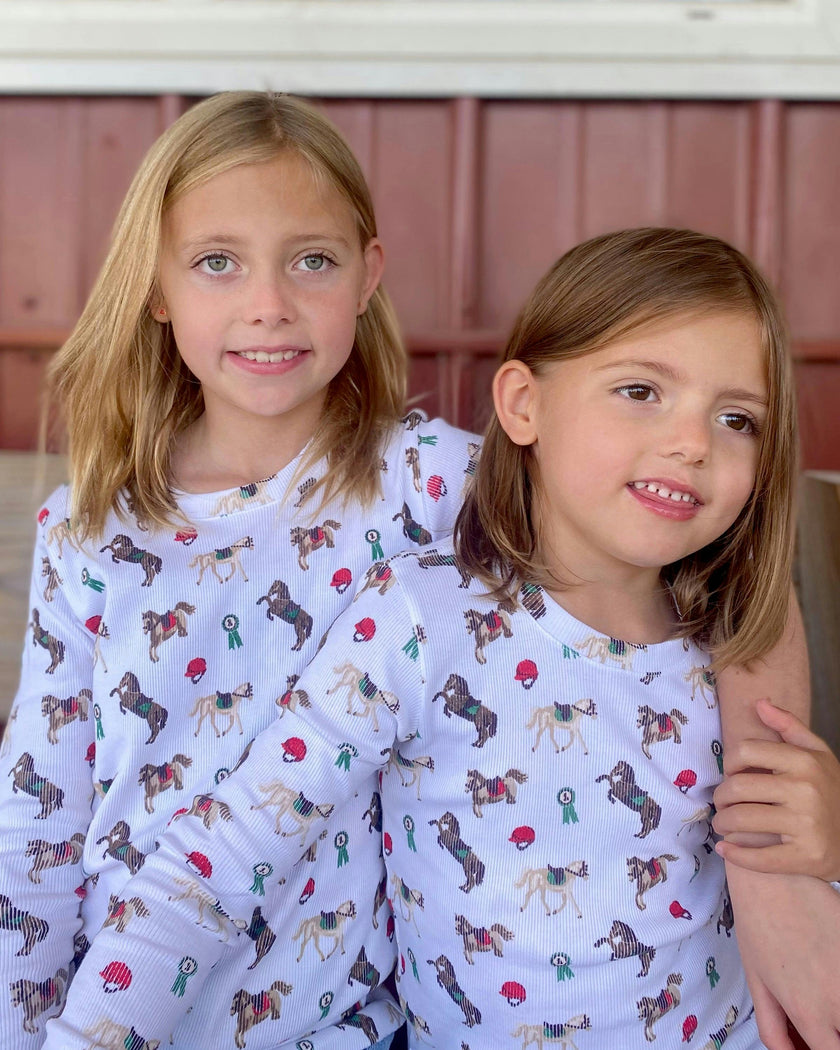 The Organic Long Sleeve Pajama Set [Riding Ponies]