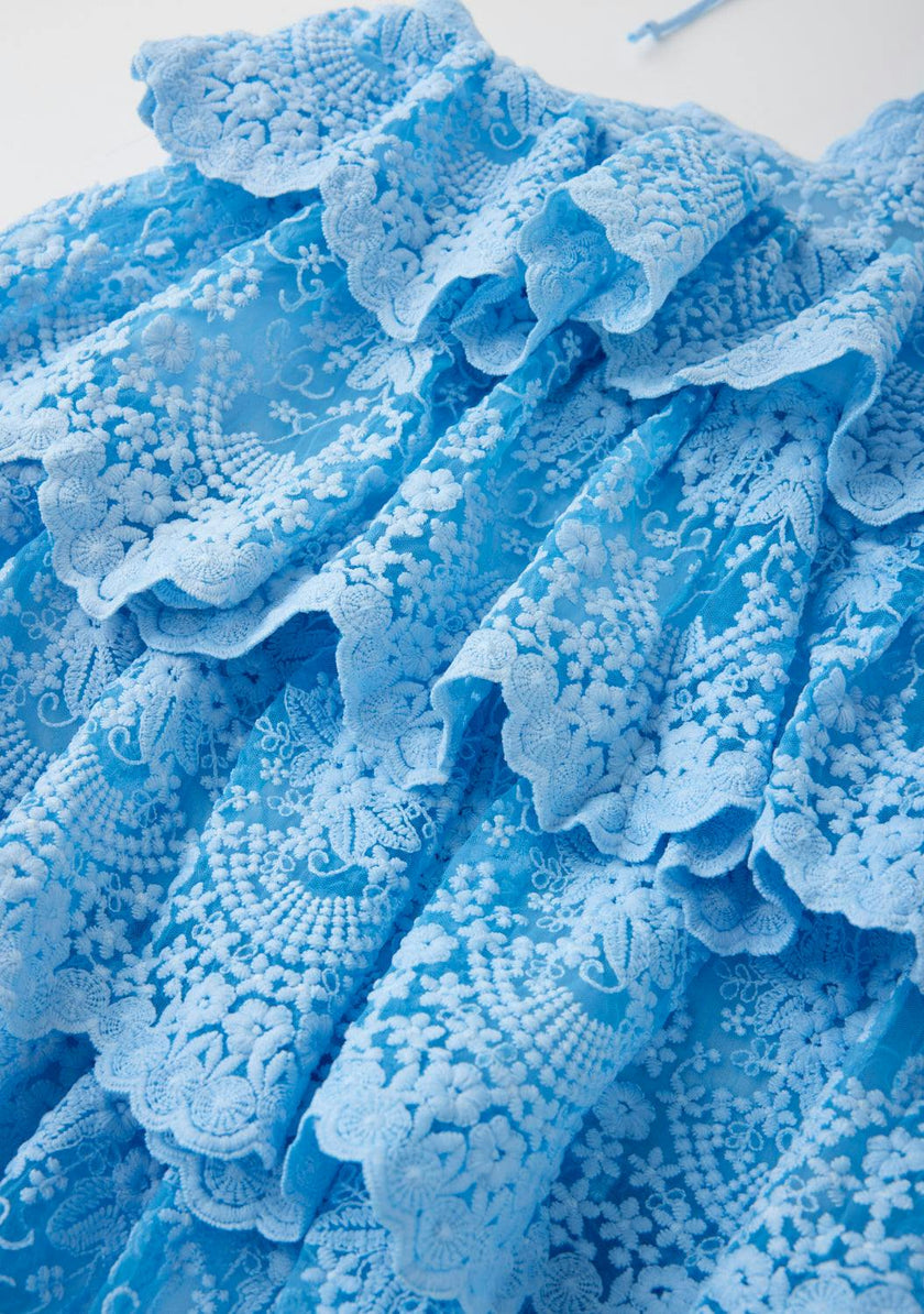 Paloma Lace Frill Mini Dress