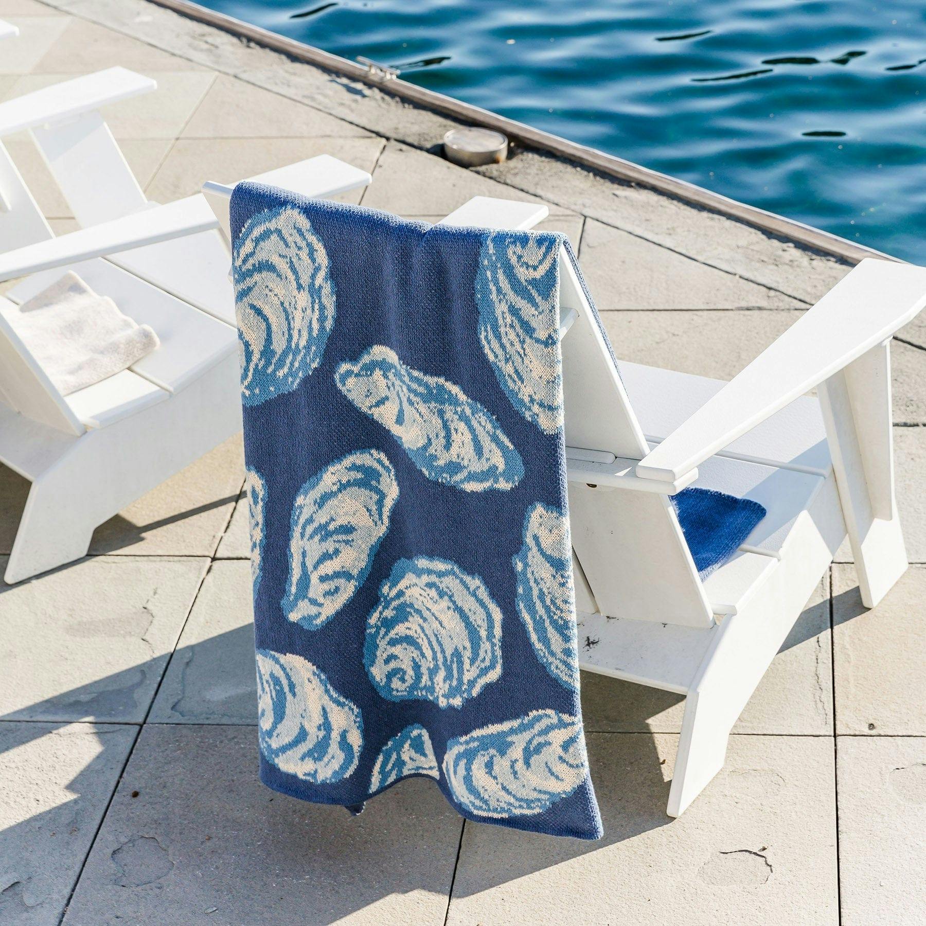Cotton Sustainable Knit Throw Blanket | Coastal - Oyster
