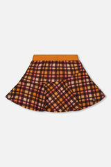 Milano Plaid Asymmetrical Flounce Mini Skirt