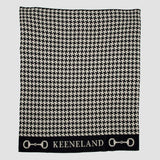 Custom Personalized Equestrian Sustainable Knit Throw Blanket - Houndstooth Horse Bit