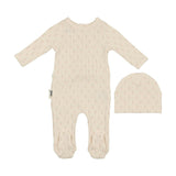 Ribbed Pineapple Footie and Beanie Set