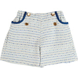 Brighton Boucle Tweed Gold Button Shorts in Blue (4-12yrs)