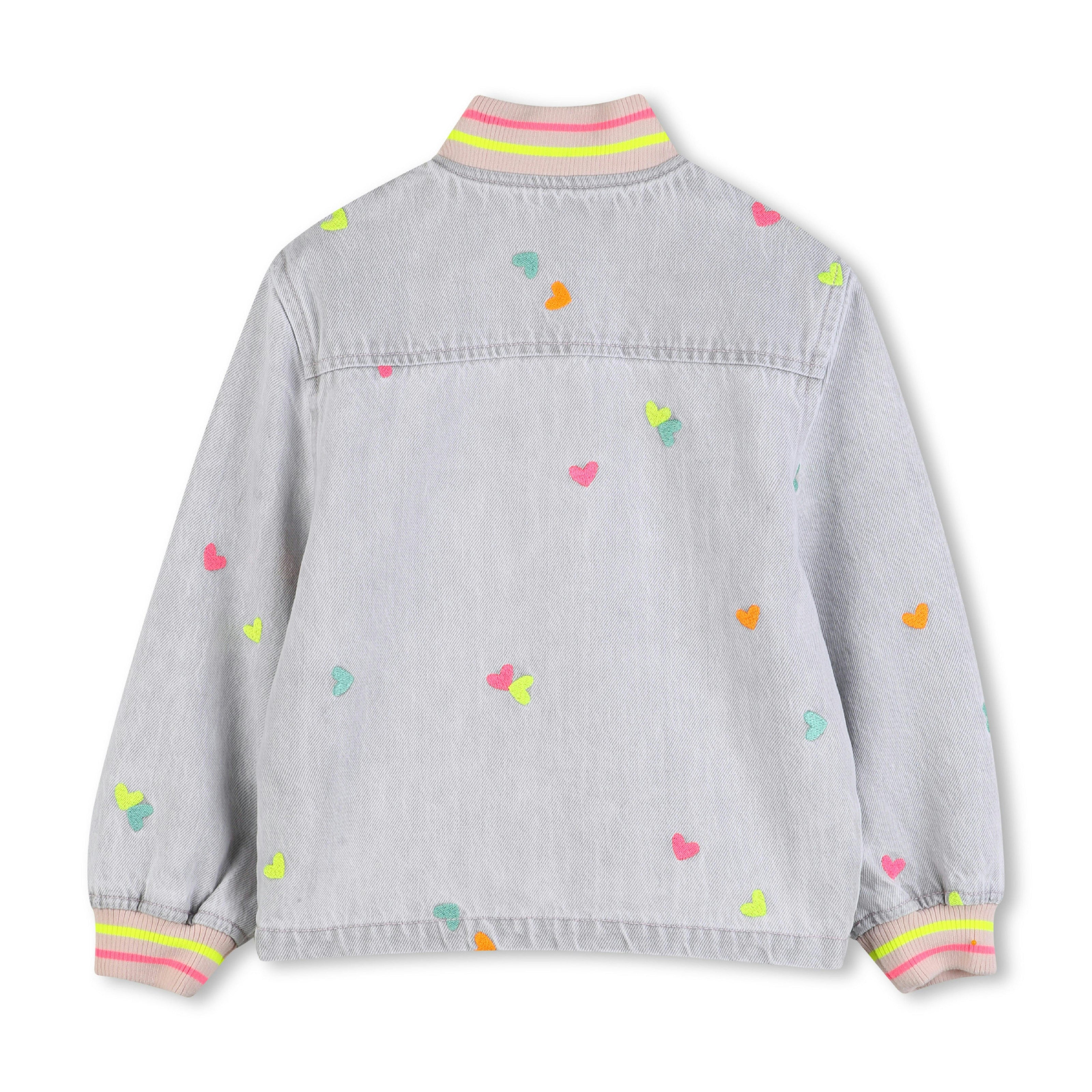 Light Gray Denim Kids’ Jacket with Embroidery