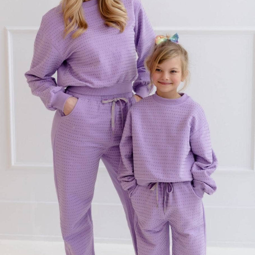 Women's Lavender Crystal Set