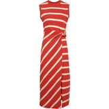Sleeveless Striped Cody Dress, Red