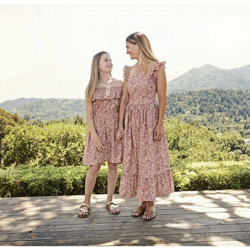 Queen B Jacqueline Women'S Flutter Sleeve Maxi Dress, Florals