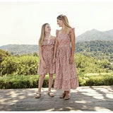 Queen B Jacqueline Women'S Flutter Sleeve Maxi Dress, Florals