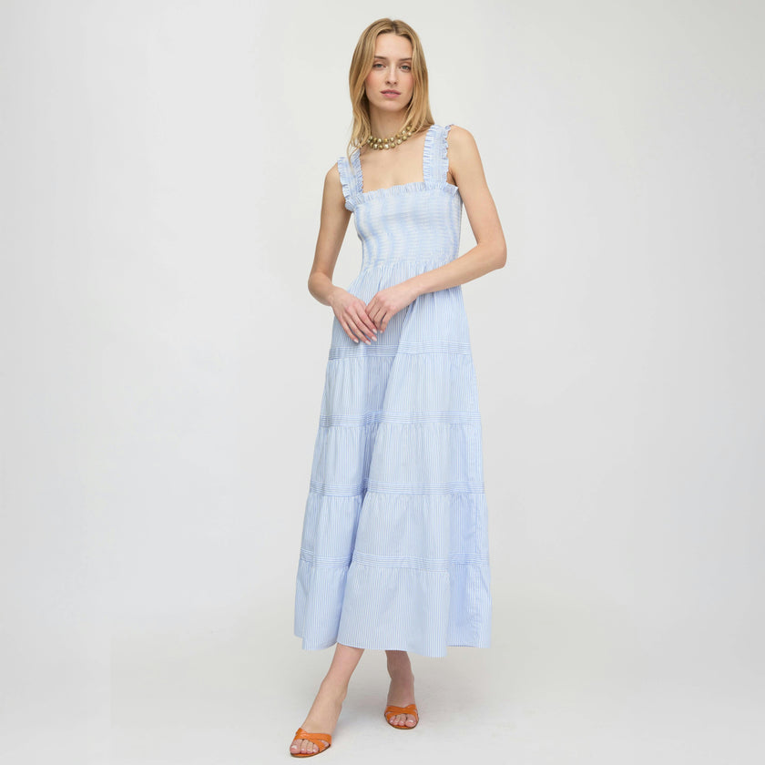 The Goldie Nap Dress - Blue/White Stripe