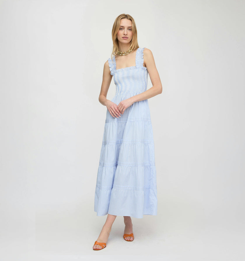 The Goldie Nap Dress - Blue/White Stripe