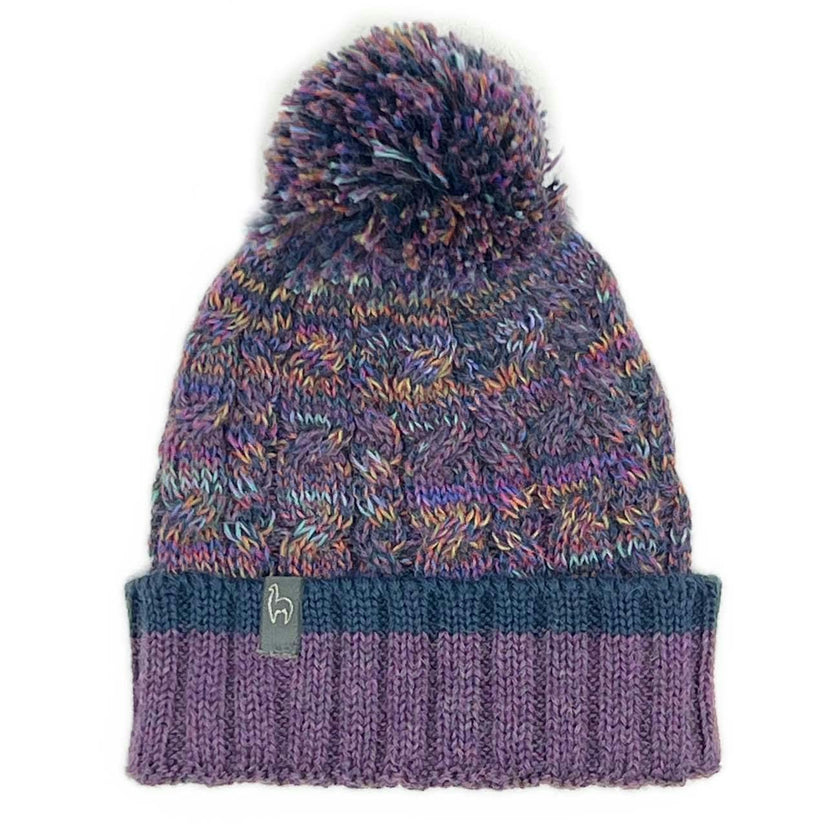 Kids Braided Pom Pom Beanie