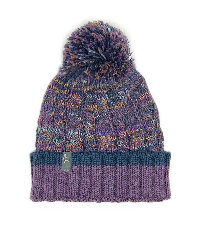 Kids Braided Pom Pom Beanie