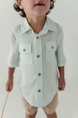 Boys Utility Shirt in Sky Blue