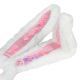 Packed Party Too Cute to Hop Plush Bunny Ears Headband - Trapped Pastel Confetti Interior with Fuzzy White Trim for Easter Parties and Spring Celebrations