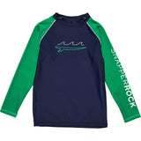 Navy Wave LS Rash Top, Navy