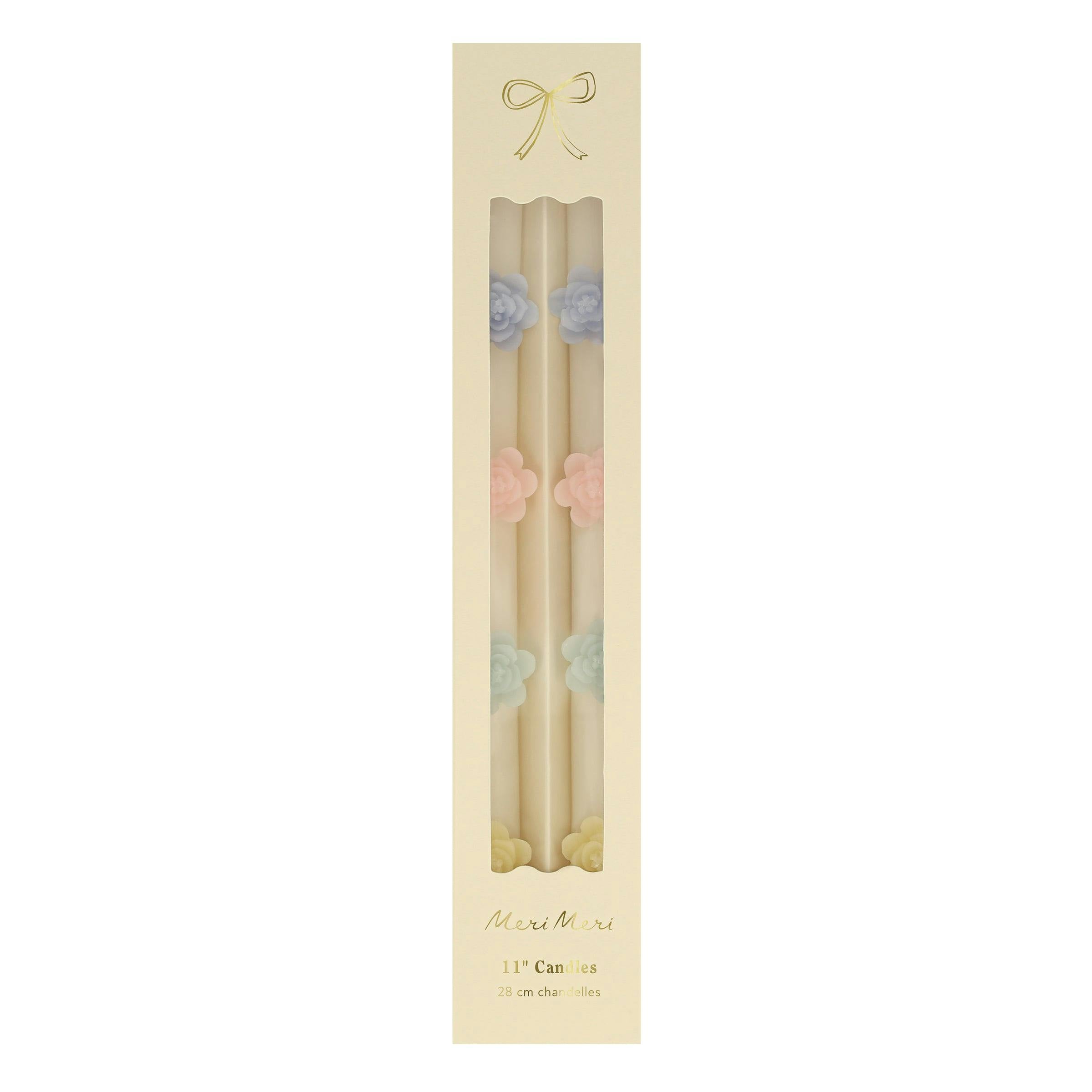 Pastel Flower Taper Candles