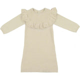 Yoke Collar Ruffle Knit Dress