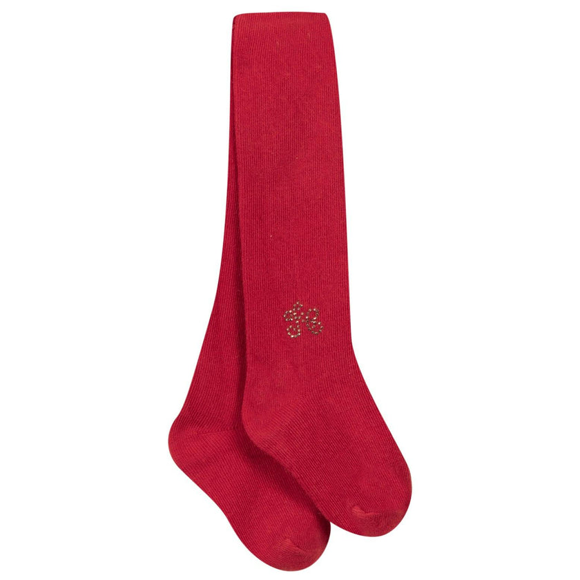 TARTINE ET CHOCOLAT Classic Ribbed Tights - Red