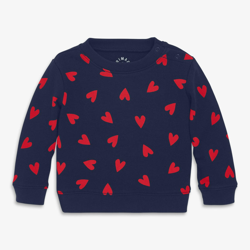 Baby sweatshirt in confetti hearts