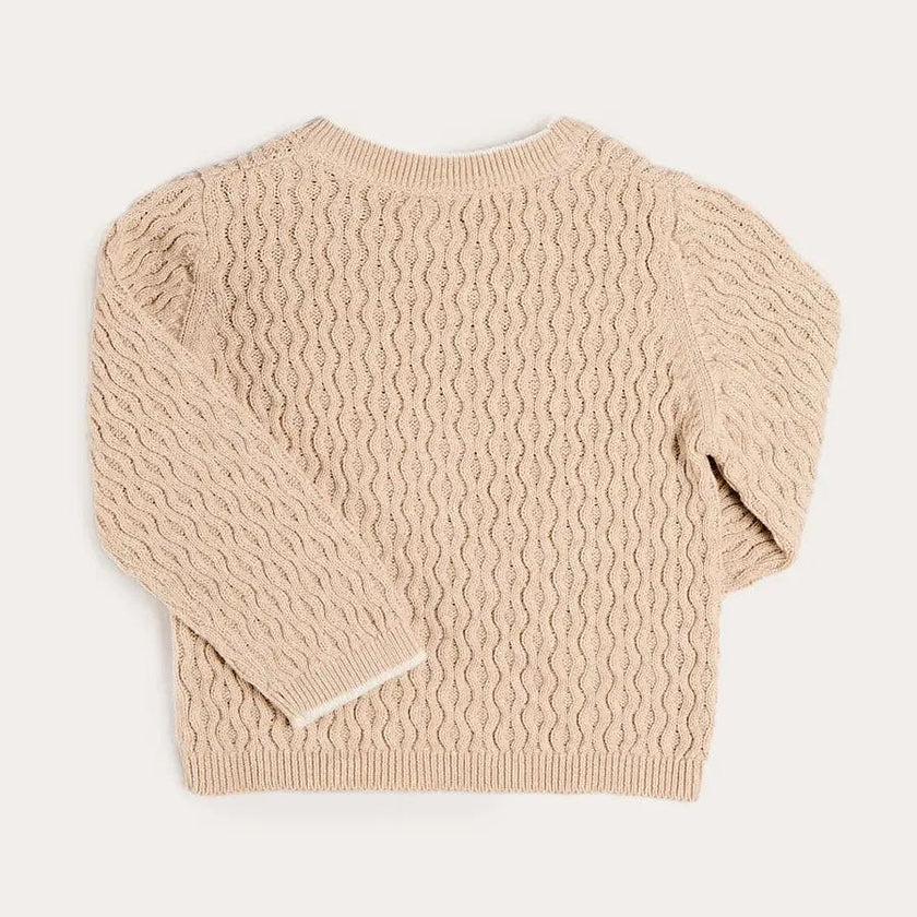 Wave Knit Jumper in Beige (3-10yrs)