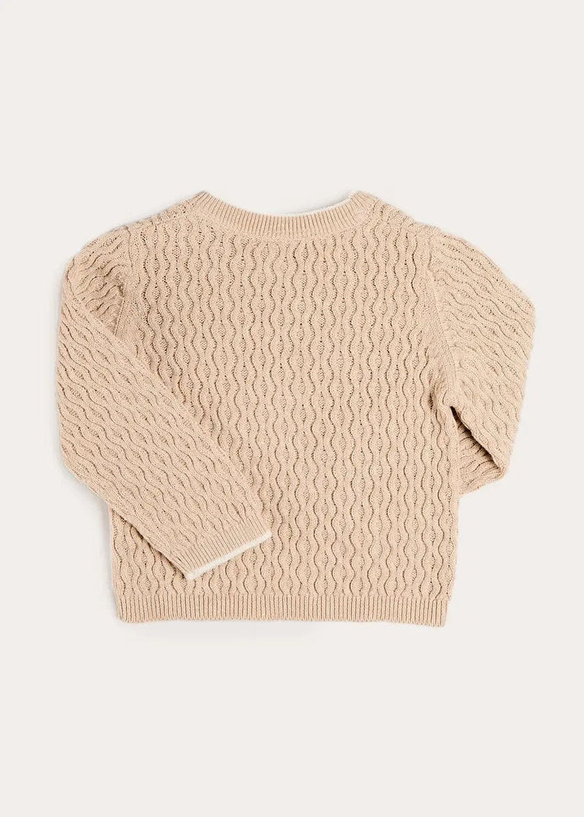 Wave Knit Jumper in Beige (3-10yrs)