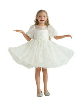 White Laced Tulle Flower Wynfair Dress