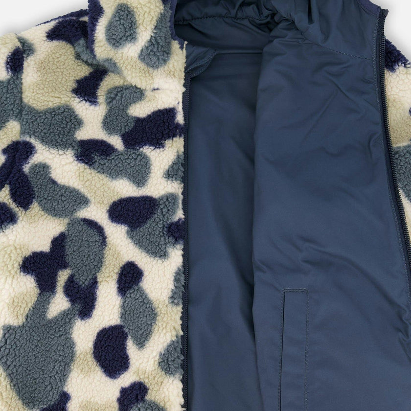 Reversible Mid-Season Sherpa Jacket Blue Camo