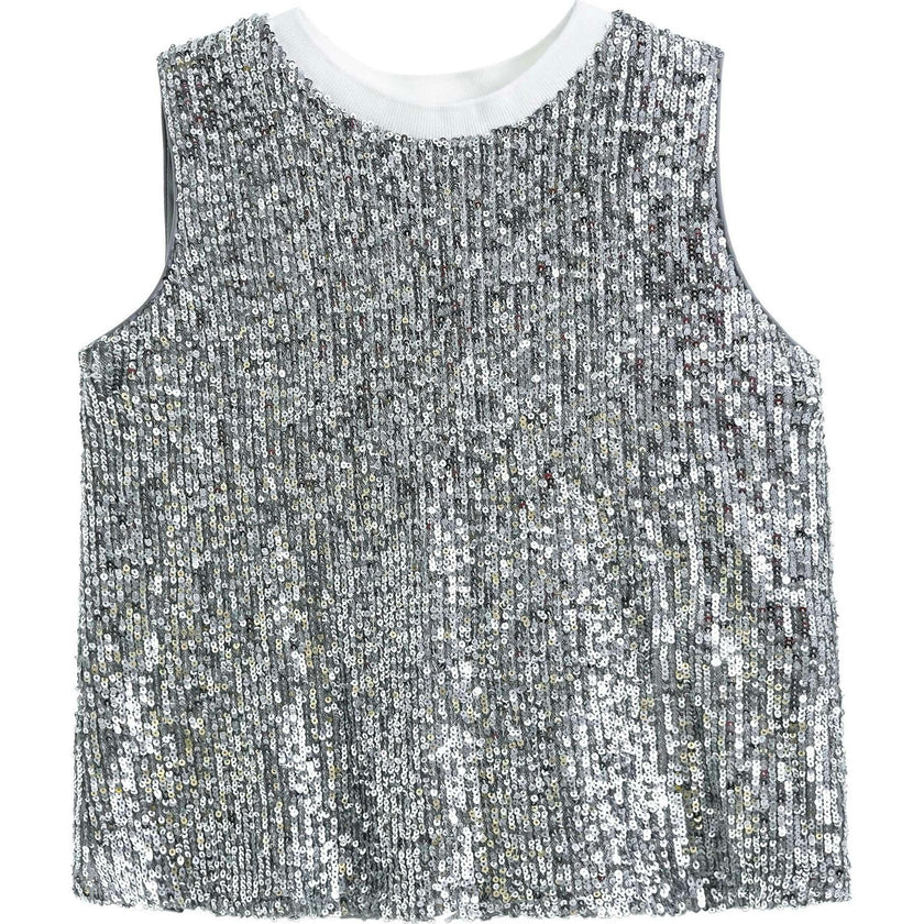 Sequin Sleeveless Shorts Set